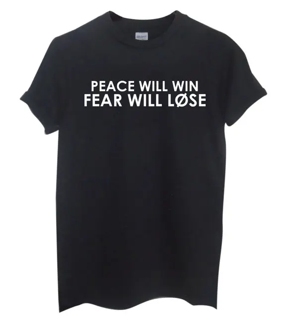 Мира покорит страх потеряет для женщин футболки хлопок повседневное забавная