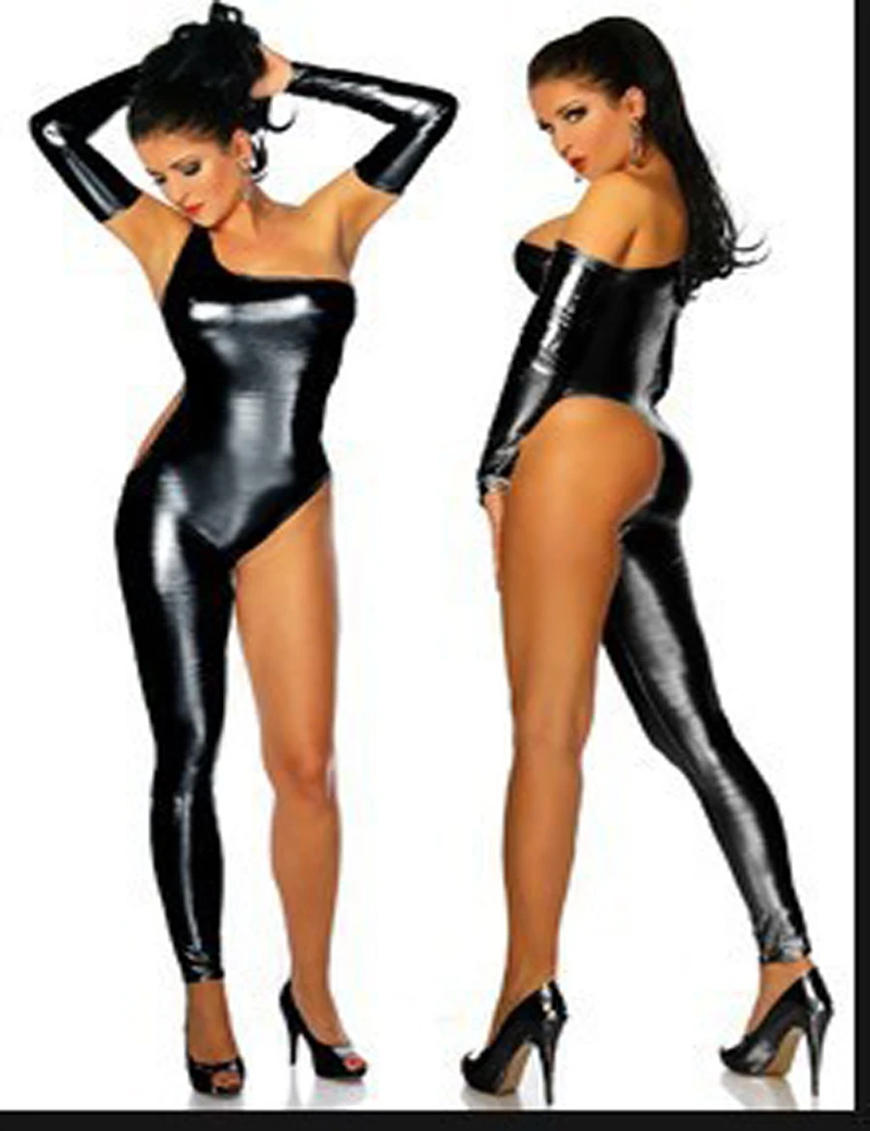 2016 New Design Sexy One Shoulder One Leg Women Exotic Jumpsuit Black Patent Leather Outfit Latex Costume Night Clubwear
2016 New Design Sexy One Shoulder One Leg Women Exotic Jumpsuit Black Patent Leather Outfit Latex Costume Night Clubwear