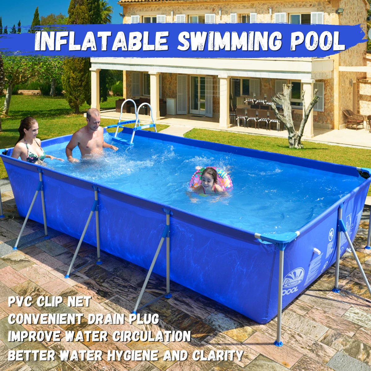 2*4M Outdoor Inflatable Swimming Paddling Pool Family Garden Kids Non-slip Pools wimming & Diving Pool & Accessories
2*4M Outdoor Inflatable Swimming Paddling Pool Family Garden Kids Non-slip Pools wimming & Diving Pool & Accessories