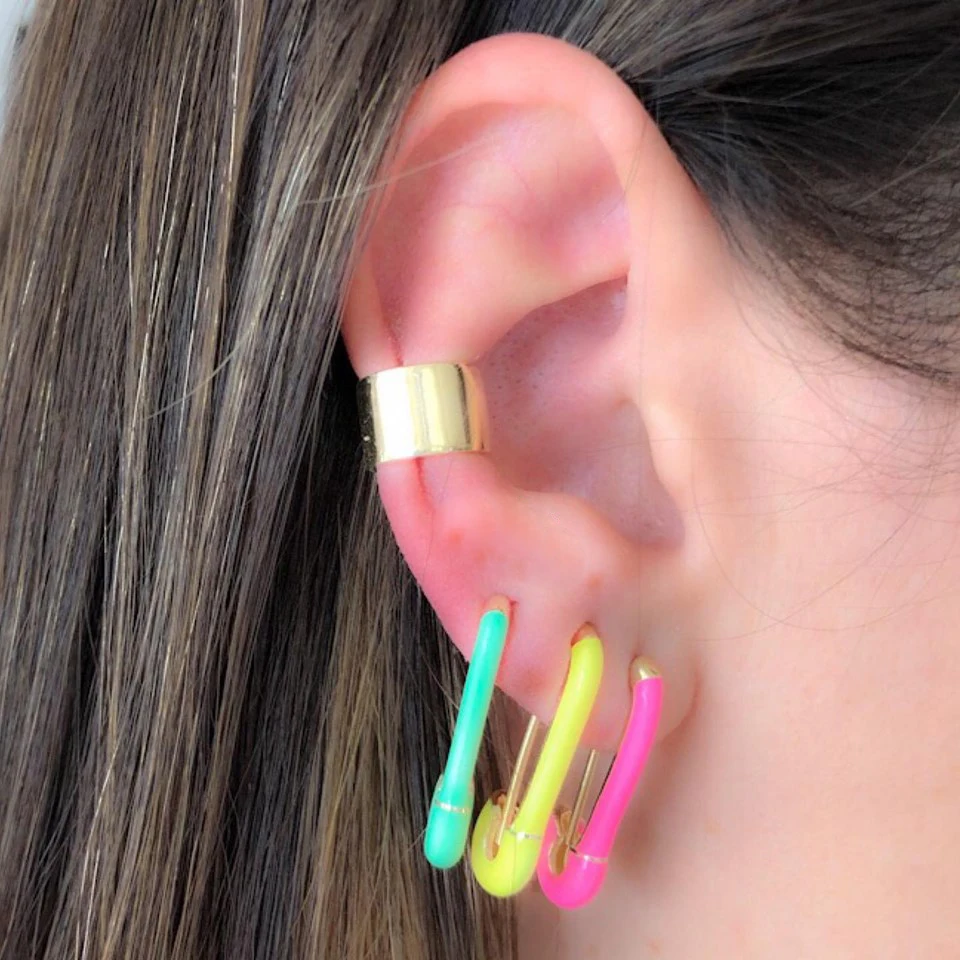 2019 summer new Neon colorful jewelry candy enamel safety pin Gold Filled earring for women
2019 summer new Neon colorful jewelry candy enamel safety pin Gold Filled earring for women