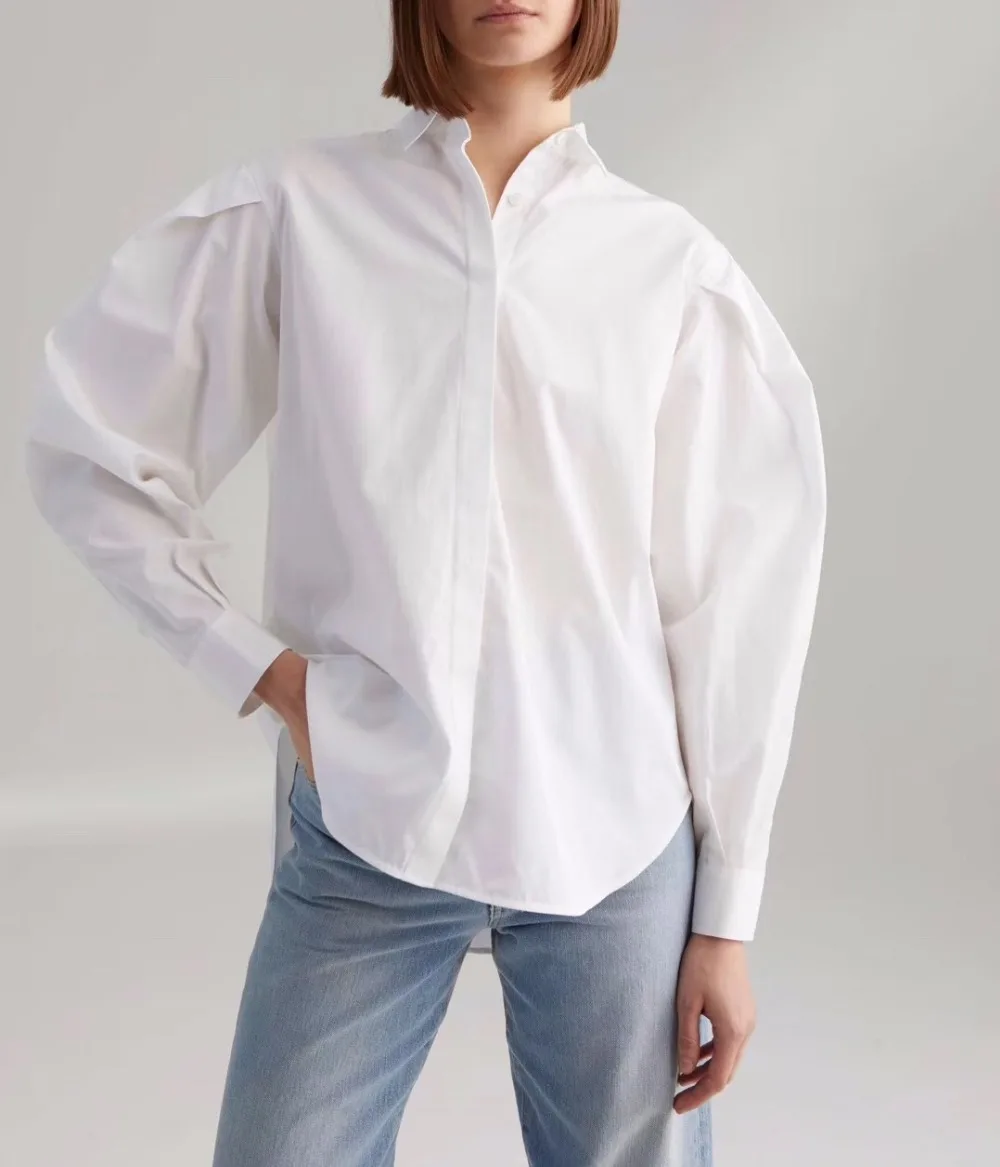 WISHBOP White Priola shirt blue stripe Long Puff sleeves pleated details Collor embroidered Woman Shirts TOP
WISHBOP White Priola shirt blue stripe Long Puff sleeves pleated details Collor embroidered Woman Shirts TOP