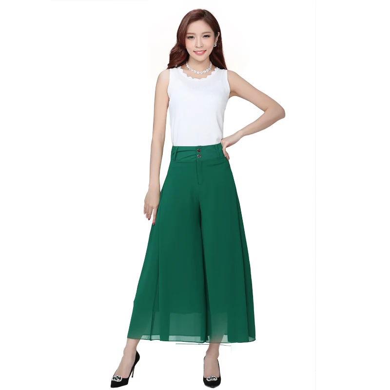 New Plus size Summer fashion Women solid Chiffon Wide Leg pants Loose Dress Pants Female Casual Skirt Trousers Capris Culottes
New Plus size Summer fashion Women solid Chiffon Wide Leg pants Loose Dress Pants Female Casual Skirt Trousers Capris Culottes
