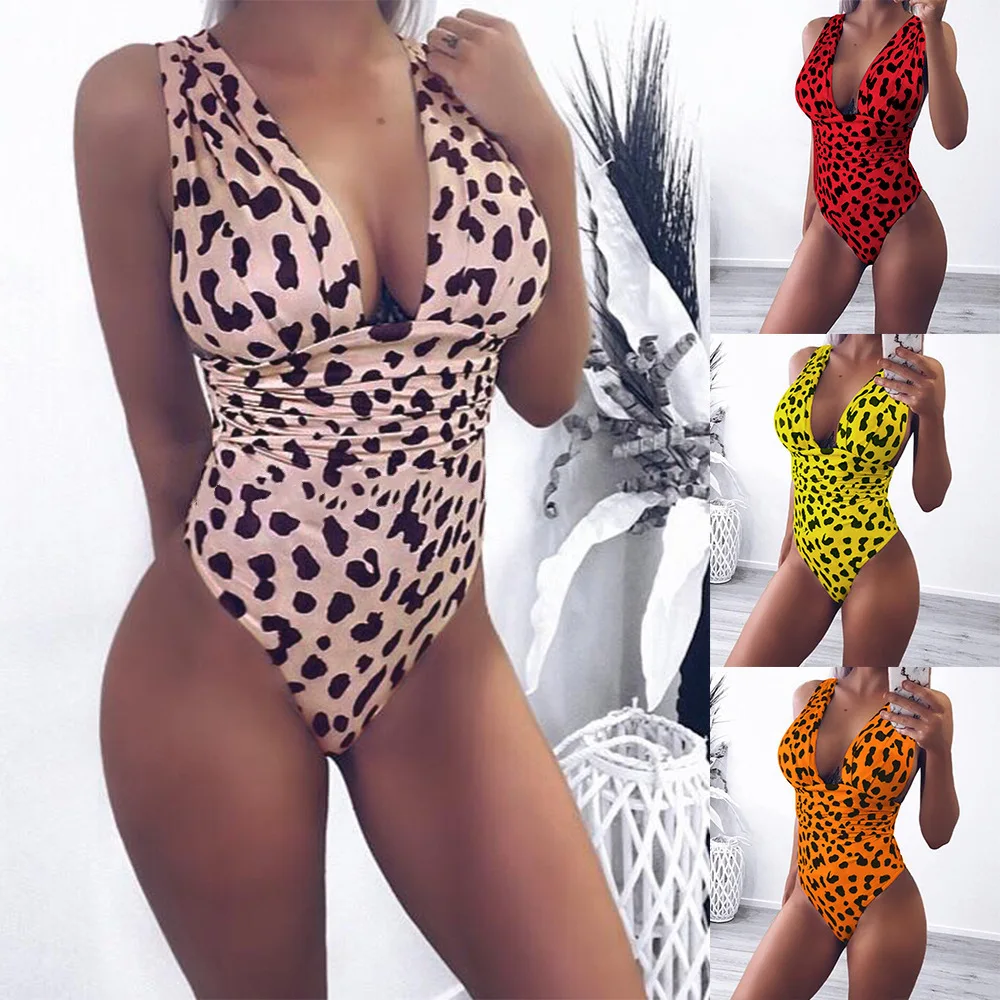 Sexy V Neck Cut Out One Piece Swimsuit Women Monokini Vintage Bathing Suit Backless Swimwear Plus Size Leopard Print Bikini 2019
Sexy V Neck Cut Out One Piece Swimsuit Women Monokini Vintage Bathing Suit Backless Swimwear Plus Size Leopard Print Bikini 2019