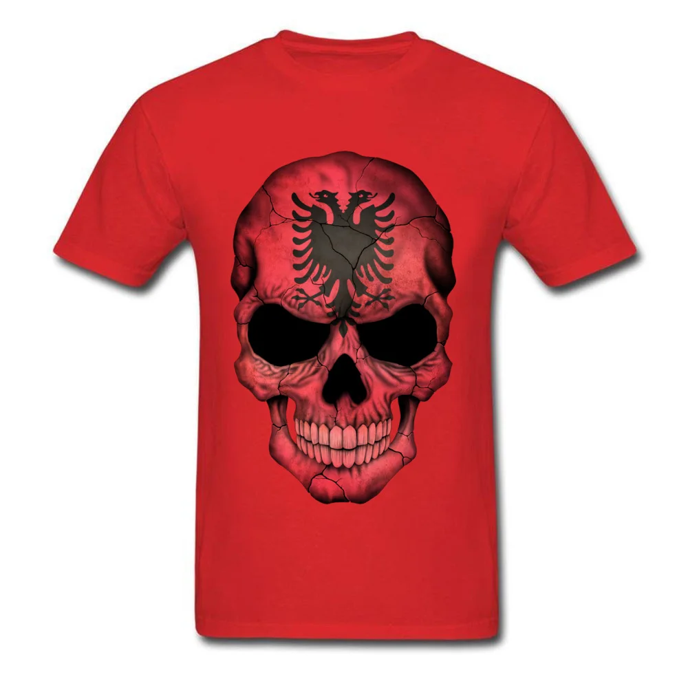 Albanian Flag Skull_red