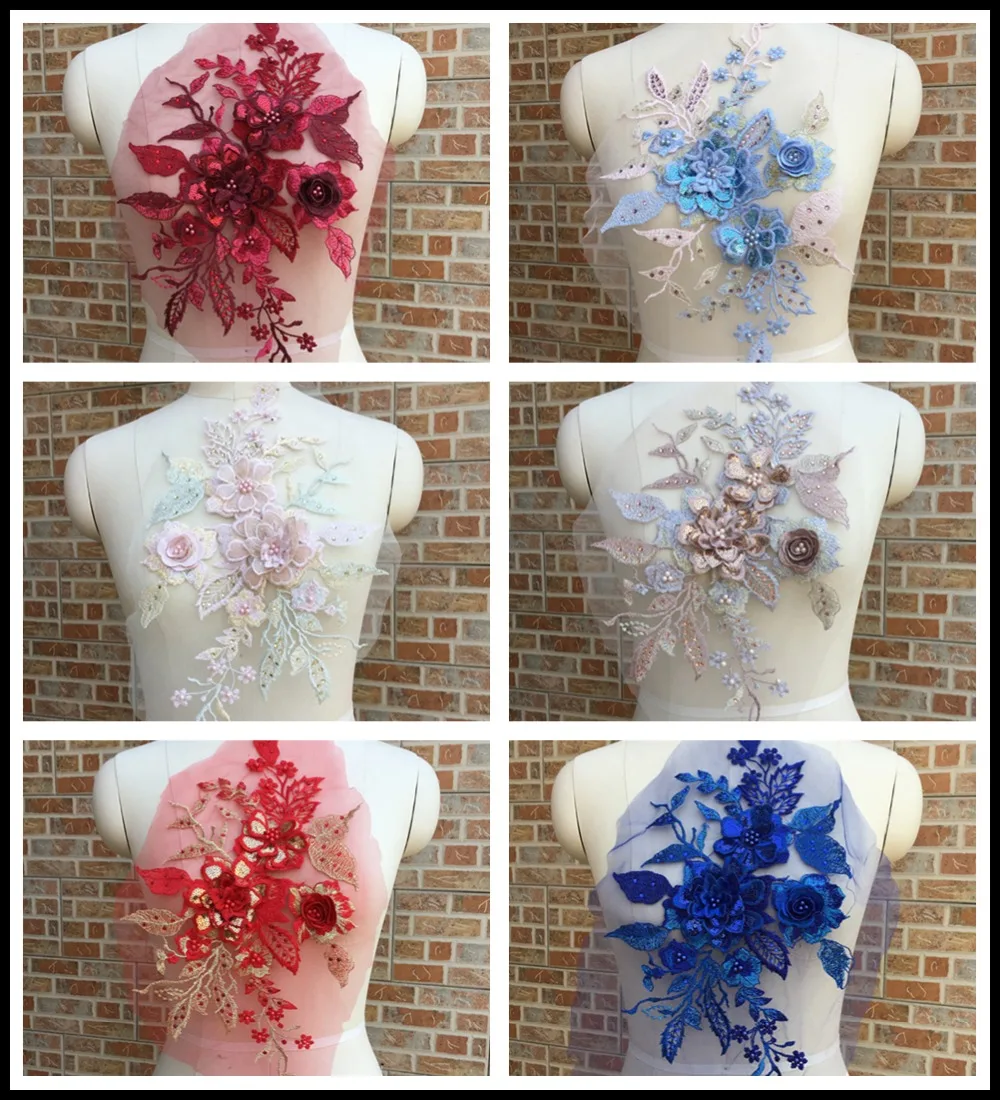 40cm*23.5cm 3D embroidered beaded lace applique with pearl sequin sew on flower Bodice patch DIY bridal Apparel Accessories
40cm*23.5cm 3D embroidered beaded lace applique with pearl sequin sew on flower Bodice patch DIY bridal Apparel Accessories