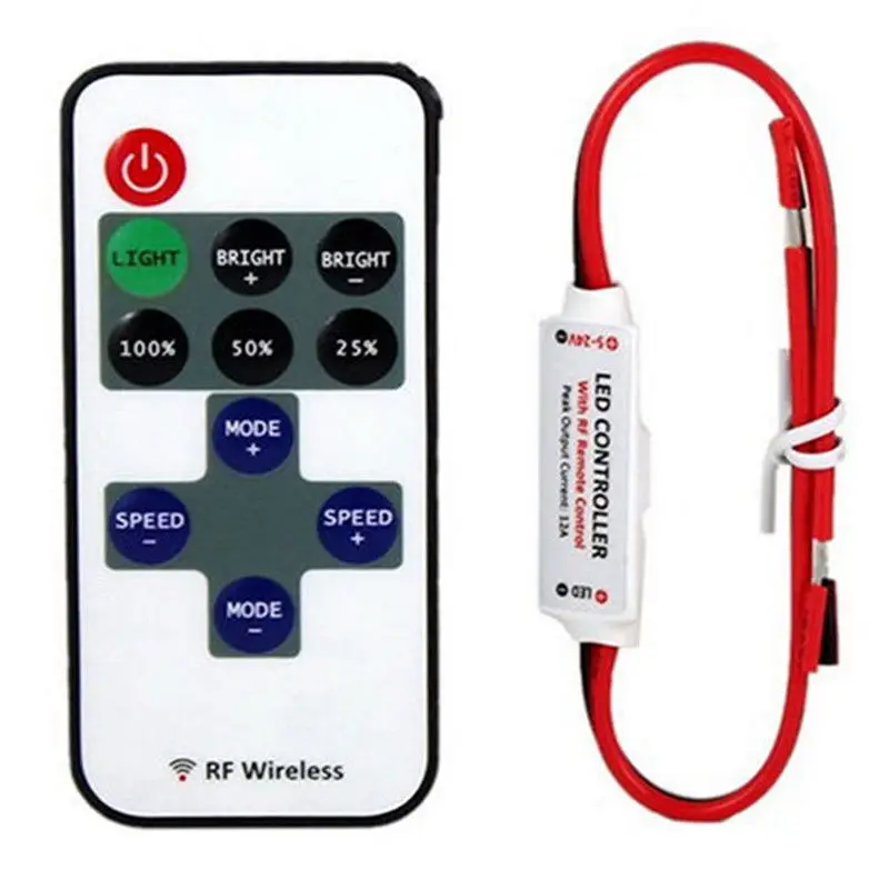 Mini 12V RF Wireless Remote Switch Controller Dimmer for Single LED Strip Light For Warm white/red/blue/green/yellow led tape
Mini 12V RF Wireless Remote Switch Controller Dimmer for Single LED Strip Light For Warm white/red/blue/green/yellow led tape