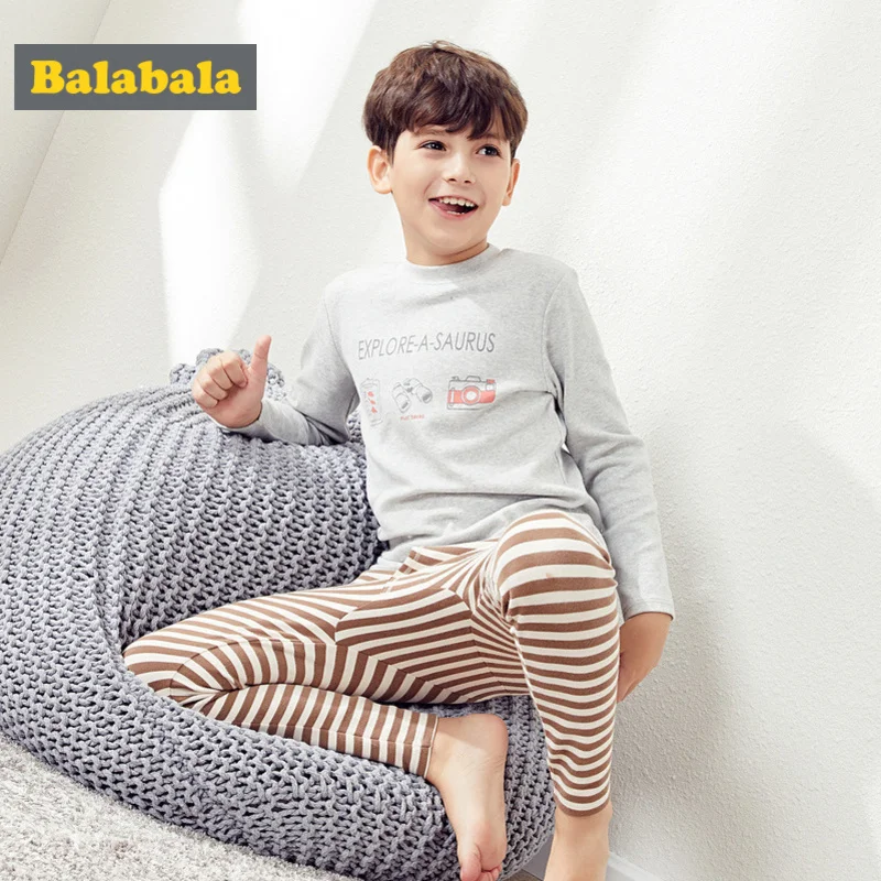 Balabala Boys 2-Piece Printed Snug Fit Cotton Pjs Long Sleeved Crewneck Shirt + Striped Pull-on Pants Set Teenage Boy Pajama Set
Balabala Boys 2-Piece Printed Snug Fit Cotton Pjs Long Sleeved Crewneck Shirt + Striped Pull-on Pants Set Teenage Boy Pajama Set
