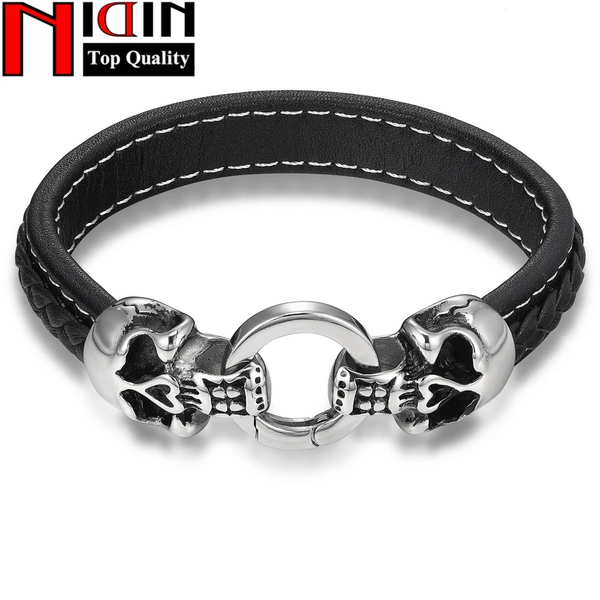 Braid Charm Bracelet Stainless Steel Gothic Skull Cuff Bangle Vintage Men Bracelet & Bangles for Men Jewelry Genuine Leather
Braid Charm Bracelet Stainless Steel Gothic Skull Cuff Bangle Vintage Men Bracelet & Bangles for Men Jewelry Genuine Leather