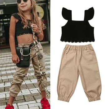 2019 Toddler Baby Kid Child Girl Summer Clothes Set Sleeveless Crop Tops Lace T-shirt Pants Outfit 2PCs Costume Clothing
2019 Toddler Baby Kid Child Girl Summer Clothes Set Sleeveless Crop Tops Lace T-shirt Pants Outfit 2PCs Costume Clothing