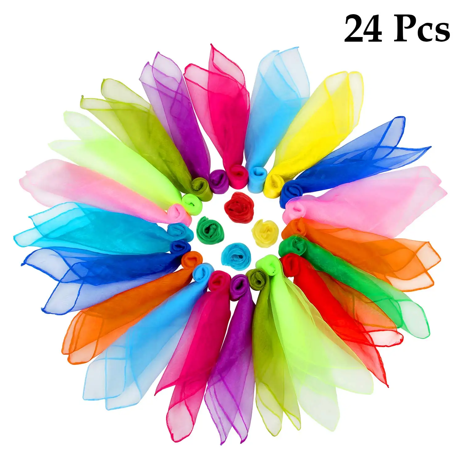 24 Pcs Square Dance Scarves, Juggling Scarf Props Magic Trick Silk Scarves Music Movement Scarf 12 Colors 24 by 24 Inches
24 Pcs Square Dance Scarves, Juggling Scarf Props Magic Trick Silk Scarves Music Movement Scarf 12 Colors 24 by 24 Inches