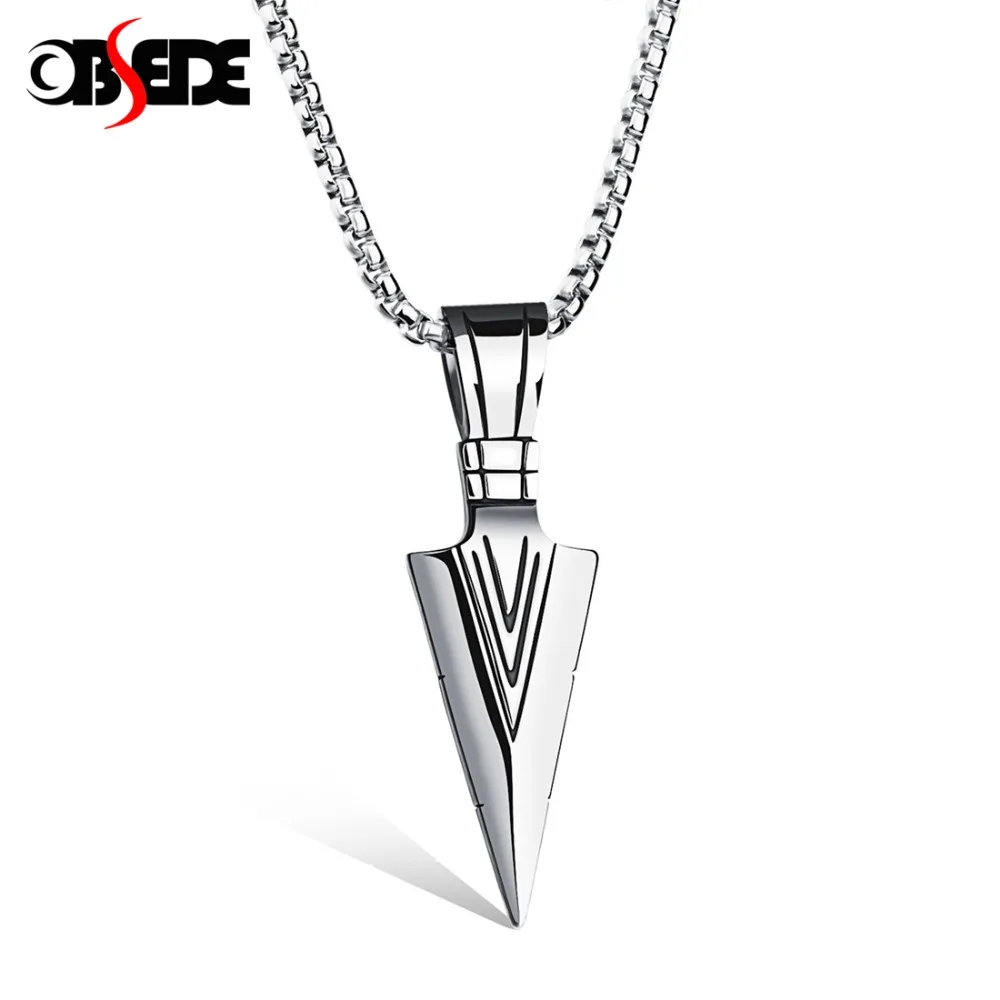 OBSEDE Punk Titanium Steel Necklace Charms Spear Arrow Pendants Necklace for Men Jewelry Silver & Gold Chain Best Friend Gifts
OBSEDE Punk Titanium Steel Necklace Charms Spear Arrow Pendants Necklace for Men Jewelry Silver & Gold Chain Best Friend Gifts
