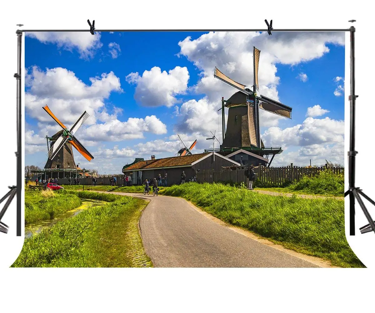 150x220cm Windmill Village Backdrop Dutch Windmill Village Beautiful Photography Background for Camera Photo Props
150x220cm Windmill Village Backdrop Dutch Windmill Village Beautiful Photography Background for Camera Photo Props