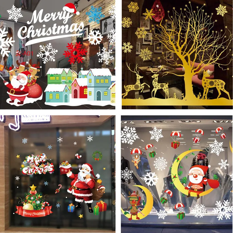 New Christmas Decoration Window Glass Stickers Merry Christmas Santa Claus Snow PVC Removable Wall Sticker for Xmas Home Decals
New Christmas Decoration Window Glass Stickers Merry Christmas Santa Claus Snow PVC Removable Wall Sticker for Xmas Home Decals