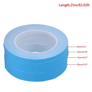 Double Side Adhesive Tape Transfer Heat Thermal Conduct For LED PCB Heatsink CPU 25 meter/Roll 8mm 10mm 12mm 20mm de Largura
Double Side Adhesive Tape Transfer Heat Thermal Conduct For LED PCB Heatsink CPU 25 meter/Roll 8mm 10mm 12mm 20mm de Largura