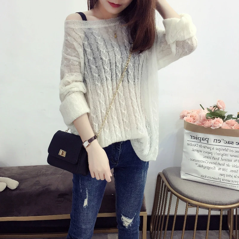 Pure color sweater lady New Autumn winter 2019 Bottoming Pullover Soft Thorough Loose clothes Mohair sweater O-Neck Long sleeves
Pure color sweater lady New Autumn winter 2019 Bottoming Pullover Soft Thorough Loose clothes Mohair sweater O-Neck Long sleeves