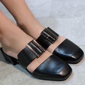 Kmeioo Genuine Leather Shoes Woman Square Toe High Heels Block Heel Pumps Mule Sandals Slip-On Mule Slides Women Mules
Kmeioo Genuine Leather Shoes Woman Square Toe High Heels Block Heel Pumps Mule Sandals Slip-On Mule Slides Women Mules