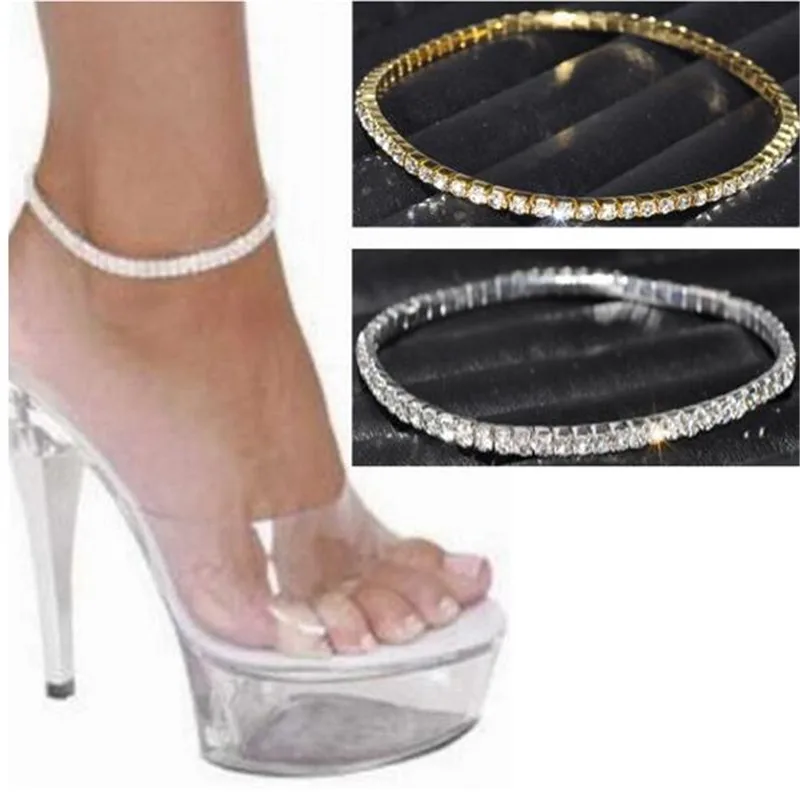 2pcs One or Double Row Clear Crystal Anklets Tennis Silver Gold Stretch Anklet Foot Chain Bracelet Rhinestone Fashion Jewelry
2pcs One or Double Row Clear Crystal Anklets Tennis Silver Gold Stretch Anklet Foot Chain Bracelet Rhinestone Fashion Jewelry