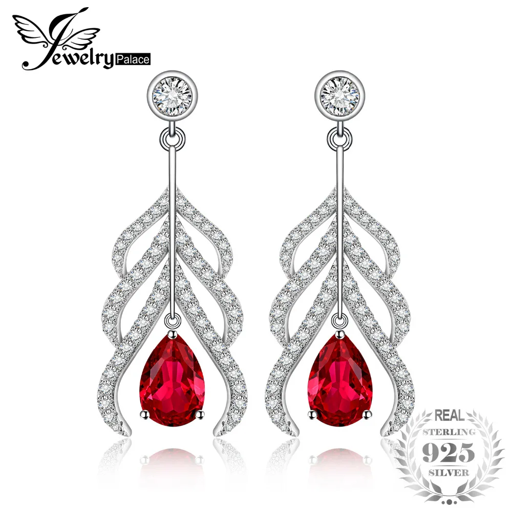 JewelryPalace 4.5ct Created Ruby Peacock Plume Teardrop Cocktail Dangle Earrings 925 Sterling Silver Gift For Woman/Wife
JewelryPalace 4.5ct Created Ruby Peacock Plume Teardrop Cocktail Dangle Earrings 925 Sterling Silver Gift For Woman/Wife