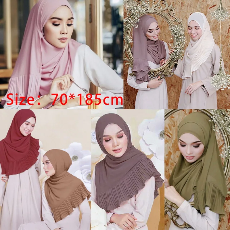 Women Scarves 180*70cm Solid Color Pearl Chiffon Hijab Scarves Shawl Pleated Muslim Long Turban Shawl Stole Wrap Hijab Headscarf
Women Scarves 180*70cm Solid Color Pearl Chiffon Hijab Scarves Shawl Pleated Muslim Long Turban Shawl Stole Wrap Hijab Headscarf