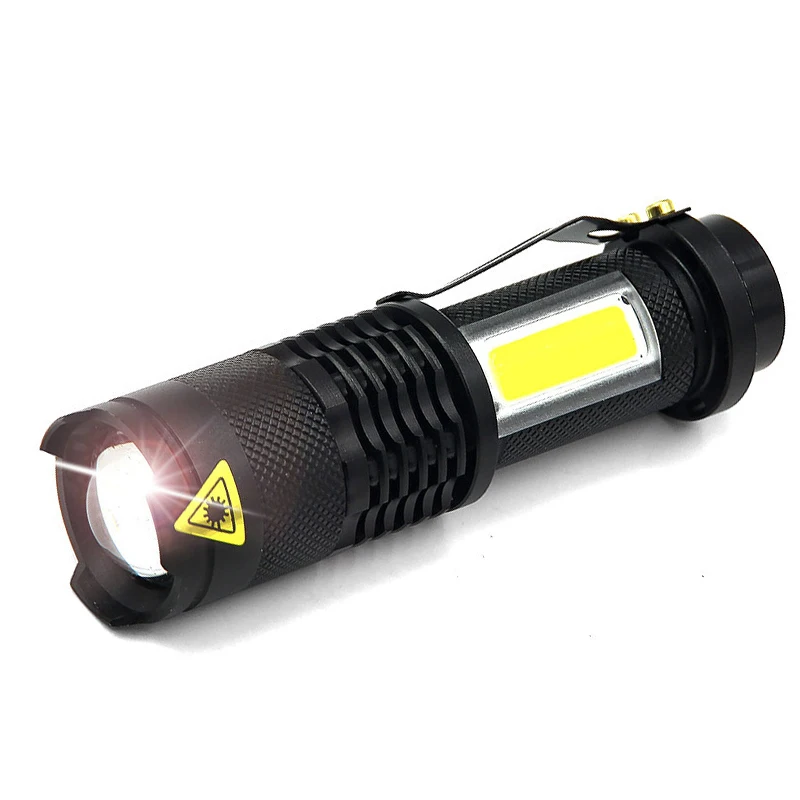 

DIYUN 3800LM XML-Q5+COB LED Flashlight Portable Mini ZOOM torchflashlight Use AA 14500 Battery Waterproof Lighting lanterna