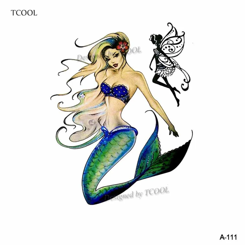 HXMAN Watercolor Mermaid Temporary Tattoos Waterproof Women Fake Hand Tattoos Children Body Art Original Design 9.8X6cm A-111
HXMAN Watercolor Mermaid Temporary Tattoos Waterproof Women Fake Hand Tattoos Children Body Art Original Design 9.8X6cm A-111