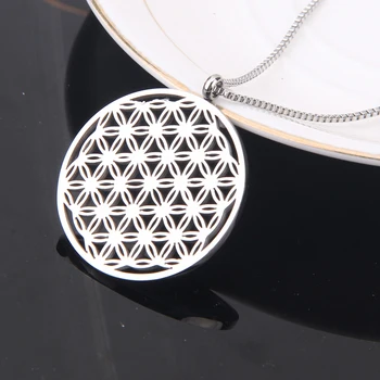 Trendy Titanium Steel Jewelry Round Flower Of Life Necklace Unisex Gift Charm Holder Fashion Pendant Necklace 
Trendy Titanium Steel Jewelry Round Flower Of Life Necklace Unisex Gift Charm Holder Fashion Pendant Necklace