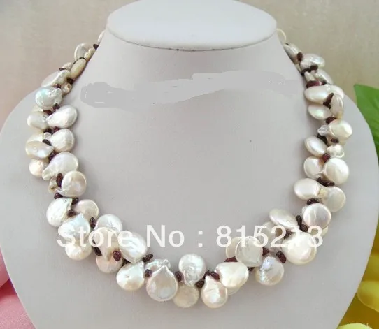 ddh00226 2strands 13mm white coin butterfly freshwater pearls garnet necklace 28% Discount
ddh00226 2strands 13mm white coin butterfly freshwater pearls garnet necklace 28% Discount
