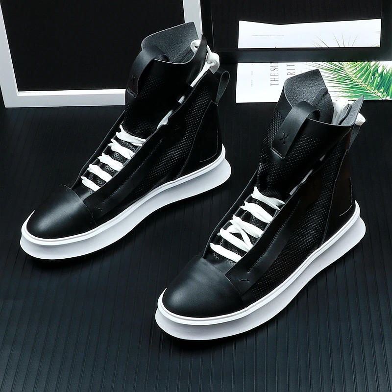 Autumn Hot Trend High Top Shoes Men 2019 Fashion Hip Hop Black Shoes All Match Breathable Skate Shoes Sneakers for Male
Autumn Hot Trend High Top Shoes Men 2019 Fashion Hip Hop Black Shoes All Match Breathable Skate Shoes Sneakers for Male