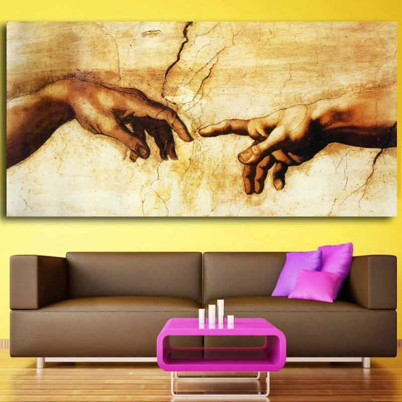 Creation of Adam! Hand of god! prints Religion wall painting famous oil painting copy of Michelangelo Sistine Chapel frescoes
Creation of Adam! Hand of god! prints Religion wall painting famous oil painting copy of Michelangelo Sistine Chapel frescoes