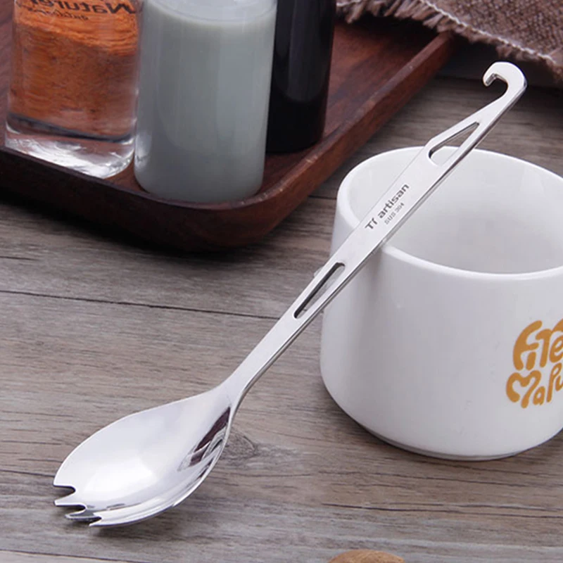 Tiartisan Stainless Steel Spork Outdoor Camping Stainless Steel Fork Spoon Travelling Picnic Tableware With Bottle Opener H3107
Tiartisan Stainless Steel Spork Outdoor Camping Stainless Steel Fork Spoon Travelling Picnic Tableware With Bottle Opener H3107