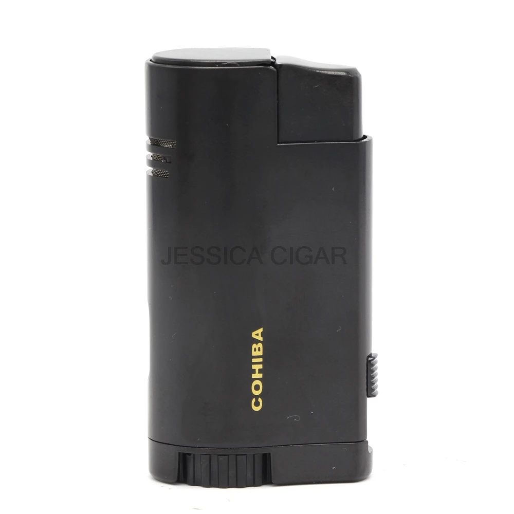 

COHIBA High-end Metal 3 Jet Torch Butane Lighters Windproof Adjustable Flame Cigar Cigarette Lighter With Visible Gas Window