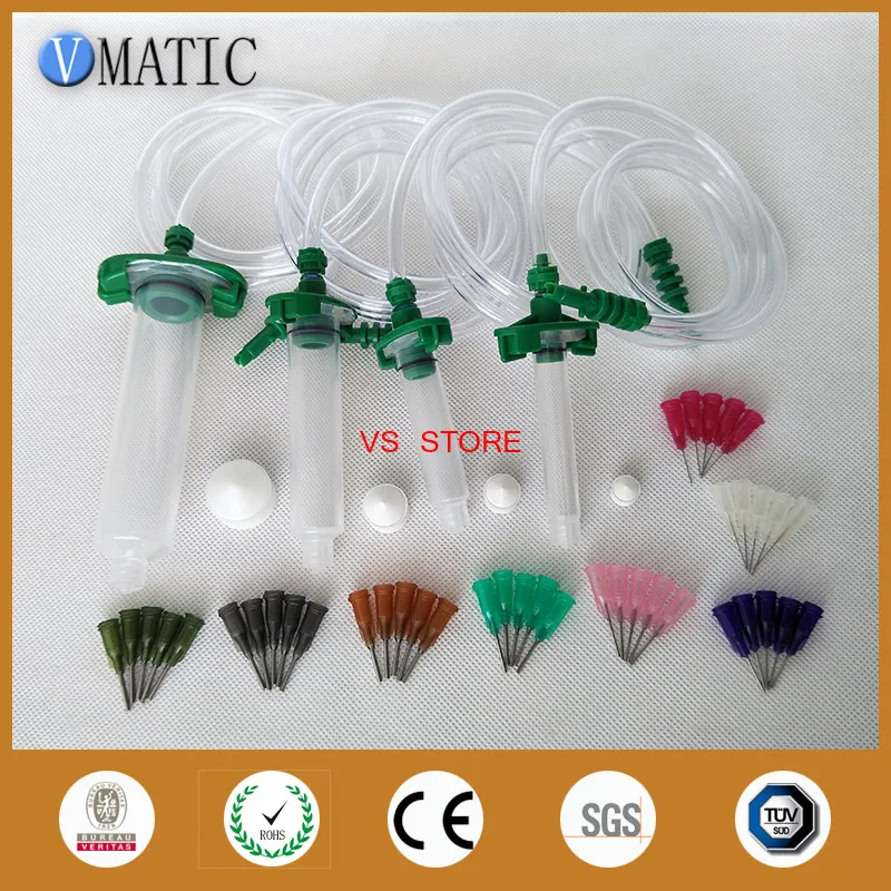 

Free Shipping Quality 30Cc+10Cc+5Cc+3Cc Liquid Dispensing Solder Paste Adhesive Glue Pneumatic Syringe With Adapter & Needles