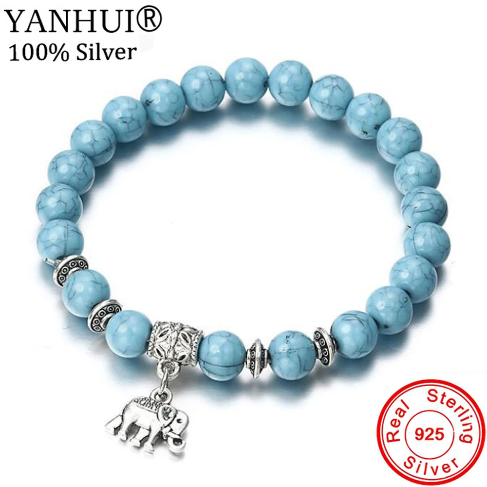 YANHUI Hot Popular 925 Silver Cute Elephant Charms Bracelet Classic Acrylic Blue Beaded Elastic Bracelets for Women XSL044
YANHUI Hot Popular 925 Silver Cute Elephant Charms Bracelet Classic Acrylic Blue Beaded Elastic Bracelets for Women XSL044