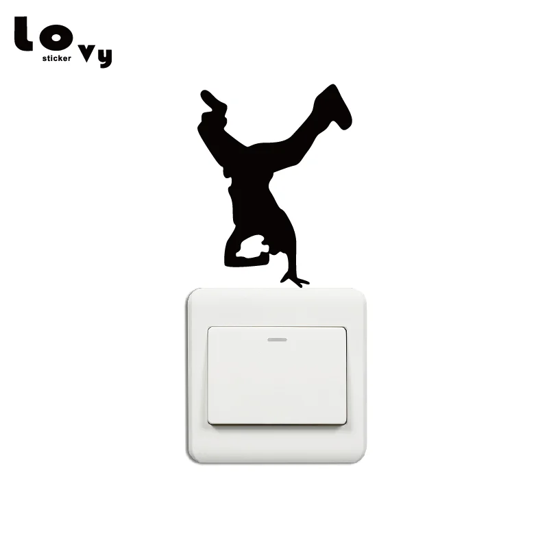 Breakdance Hip Hop Rave Music Dance Switch Sticker Creative Dancer Silhouette Vinyl Wall Sticker Home Decor SW0097
Breakdance Hip Hop Rave Music Dance Switch Sticker Creative Dancer Silhouette Vinyl Wall Sticker Home Decor SW0097