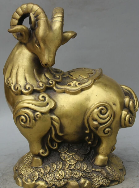 JP S61 12" Chinese Copper Wealth Money Fu Folk Zodiac Year Sheep Goat Statue sculpture
JP S61 12" Chinese Copper Wealth Money Fu Folk Zodiac Year Sheep Goat Statue sculpture