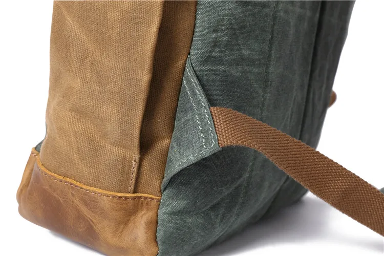 Men Backpack Waterproof Computer Laptop Bag Vintage Canvas Large Capacity Travel Backpacks Leather Military Male Backpack School Men Backpack Waterproof Computer Laptop Bag Vintage Canvas Large Capacity Travel Backpacks Leather Military Male Backpack School