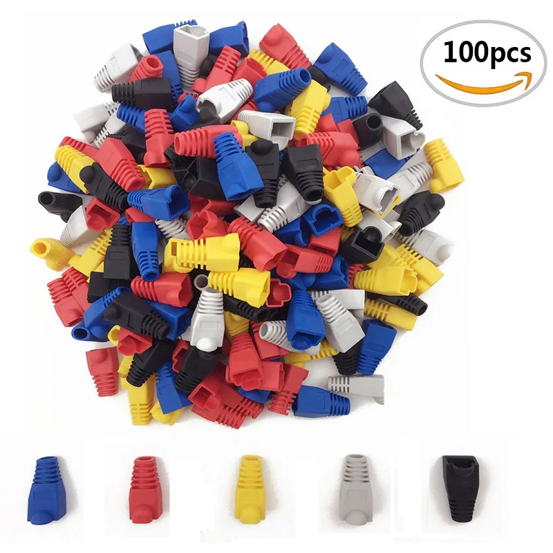 Hot Sell 100 Pcs Mixed Color CAT5E CAT6 RJ45 Ethernet Network Cable Strain Relief Boots Cable Connector Plug Cover
Hot Sell 100 Pcs Mixed Color CAT5E CAT6 RJ45 Ethernet Network Cable Strain Relief Boots Cable Connector Plug Cover