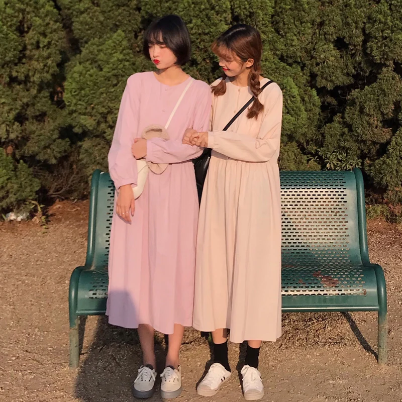 Long Sleeve Women Dress Plus Size Vintage Loose Long Sleeve O-neck Korean Ulzzang Janpan Kawaii Cute Dress for Women Pleated
Long Sleeve Women Dress Plus Size Vintage Loose Long Sleeve O-neck Korean Ulzzang Janpan Kawaii Cute Dress for Women Pleated