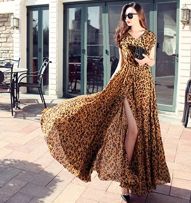 Sexy chiffon floor length long dress sexy V-neck front slit bohemian dresses leopard print new 2017 summer
Sexy chiffon floor length long dress sexy V-neck front slit bohemian dresses leopard print new 2017 summer