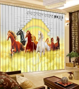 3D Curtain Printing Blockout Polyester Chinese Sun Photo Drapes Fabric For Room Bedroom Window horse curtains
3D Curtain Printing Blockout Polyester Chinese Sun Photo Drapes Fabric For Room Bedroom Window horse curtains