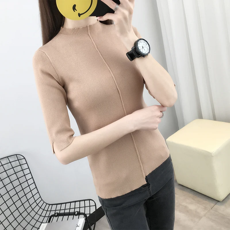 Pullover Sweater Woman Autumn New Arrival Knitted Sweaters Half Sleeve TurtlenNeck Female Sweater Pullover Pull Femme NS4342
Pullover Sweater Woman Autumn New Arrival Knitted Sweaters Half Sleeve TurtlenNeck Female Sweater Pullover Pull Femme NS4342