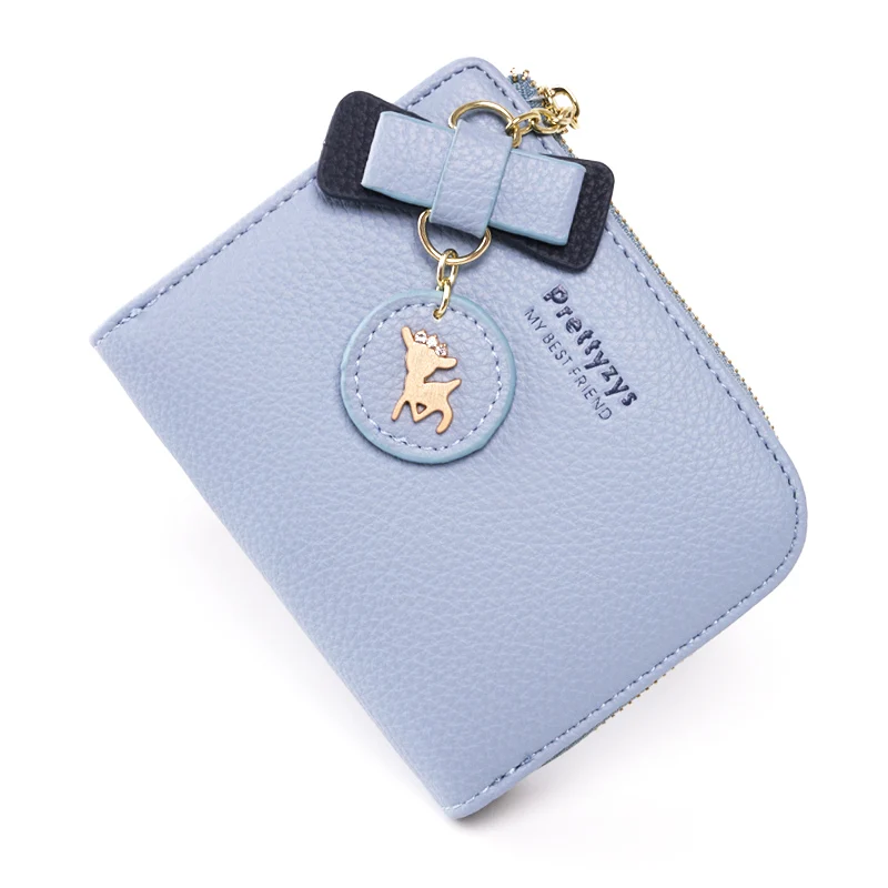 Women's Wallet Purses Female Small Pendant Large Bag Card Holder Leather Deer Bow Carteria Multifunction Phone Change Coin Hasp | Багаж и