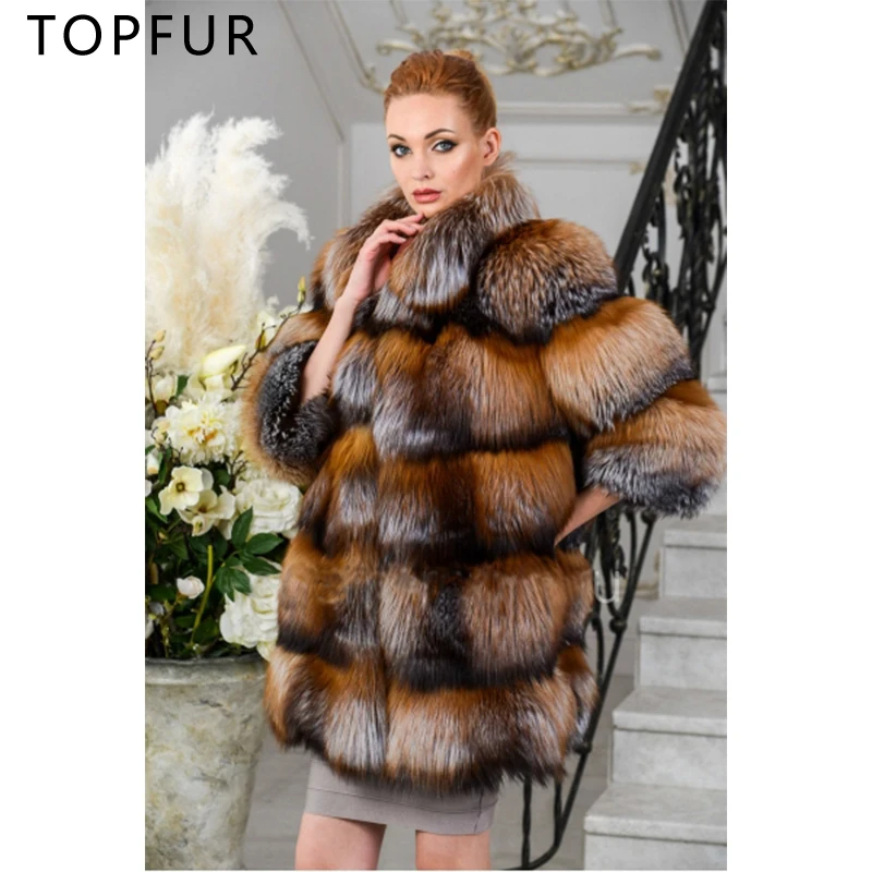 TOPFUR 2018 New Russian Gold Fox Fur Women's Real Fur Coat Luxurious Warm Coat With Thick Fox Fur Collar Top Quality Fur Coat
TOPFUR 2018 New Russian Gold Fox Fur Women's Real Fur Coat Luxurious Warm Coat With Thick Fox Fur Collar Top Quality Fur Coat