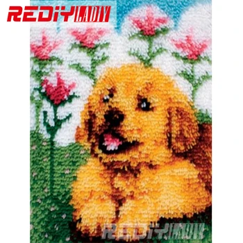 New Latch Hook Rug Kits Needlework Unfinished Crocheting Rug Yarn Cushion Mat Embroidery Carpet Rug Dog with Flowers Home Decor
New Latch Hook Rug Kits Needlework Unfinished Crocheting Rug Yarn Cushion Mat Embroidery Carpet Rug Dog with Flowers Home Decor