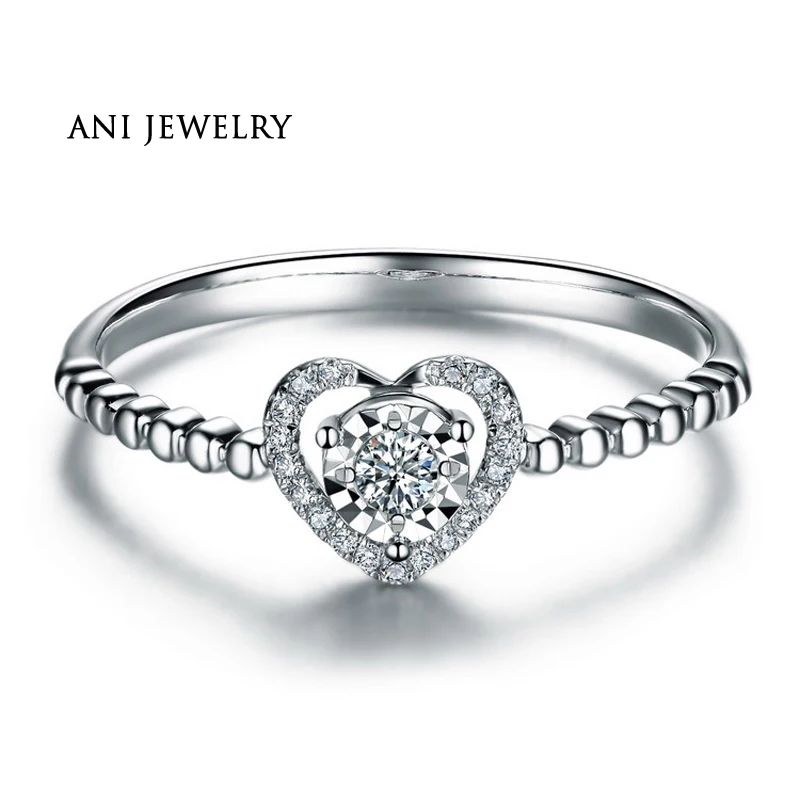 ANI 18K White Gold (AU750) Women Wedding Ring 0.14 CT Certified I/SI1 Real Diamond Heart Halo Romantic Lover Promise Ring Design
ANI 18K White Gold (AU750) Women Wedding Ring 0.14 CT Certified I/SI1 Real Diamond Heart Halo Romantic Lover Promise Ring Design