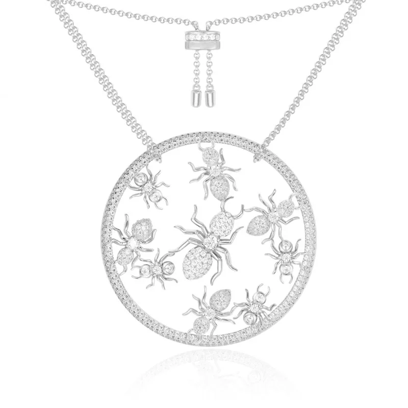 SLJELY Luxury Brand 925 Sterling Silver Les Petets Soldats Ants Round Pendant Zircon Necklace Adjust Chain Women Monaco Jewelry
SLJELY Luxury Brand 925 Sterling Silver Les Petets Soldats Ants Round Pendant Zircon Necklace Adjust Chain Women Monaco Jewelry