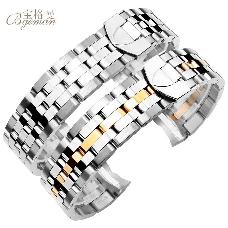 21 mm 22 mm solid bending end solid thread connection stainless steel silver watch band bracelet double push buckle watch band
21 mm 22 mm solid bending end solid thread connection stainless steel silver watch band bracelet double push buckle watch band