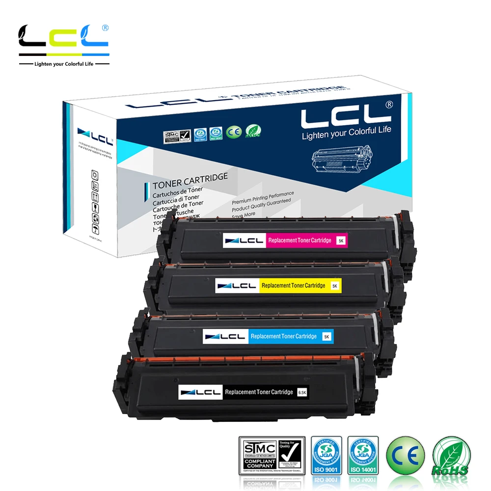 

LCL 410A 410X CF410A CF410X CF411X CF412X CF413X (4-Pack) Toner Cartridge Compatible for HP Color LaserJet Pro M452dn/M477fdw