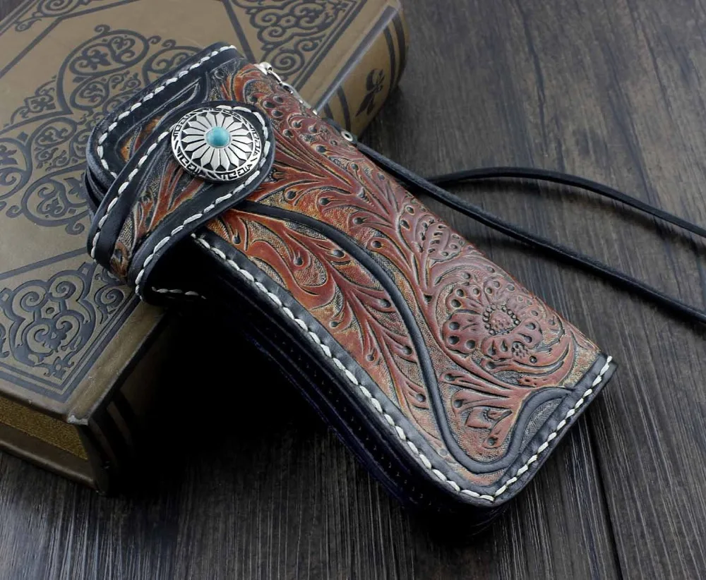 Mens Handmade Vintage Motorcycle Biker Trucker Long Money Card Leahter Carved Wallet Purse W/ Chain
Mens Handmade Vintage Motorcycle Biker Trucker Long Money Card Leahter Carved Wallet Purse W/ Chain