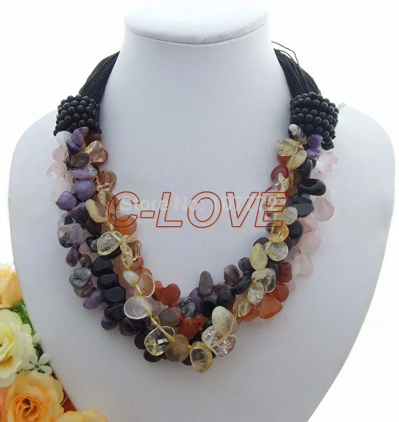 Charming! Carnelian&Rose Semi-precious Stone&Purple Charoite&Onyx Necklace +free shipment
Charming! Carnelian&Rose Semi-precious Stone&Purple Charoite&Onyx Necklace +free shipment